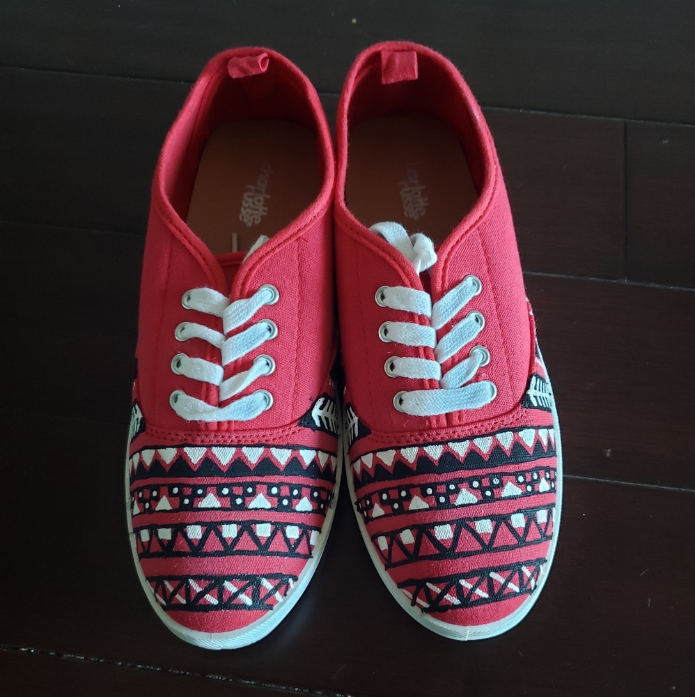 Custom Hand Painted Sneakers. Sz 9.